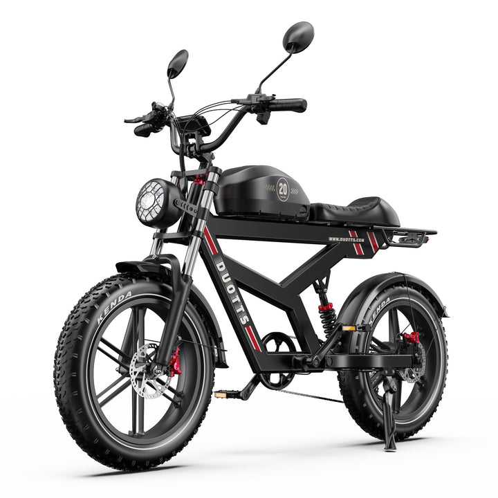 Bicicleta eléctrica fat bike Duotts F20 en vista frontal en ángulo