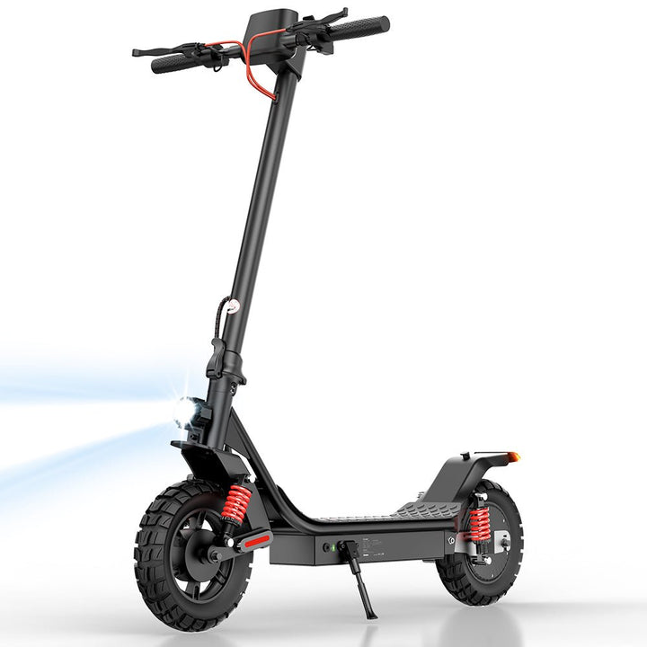 Patinete eléctrico iScooter i10 Pro en vista frontal en ángulo