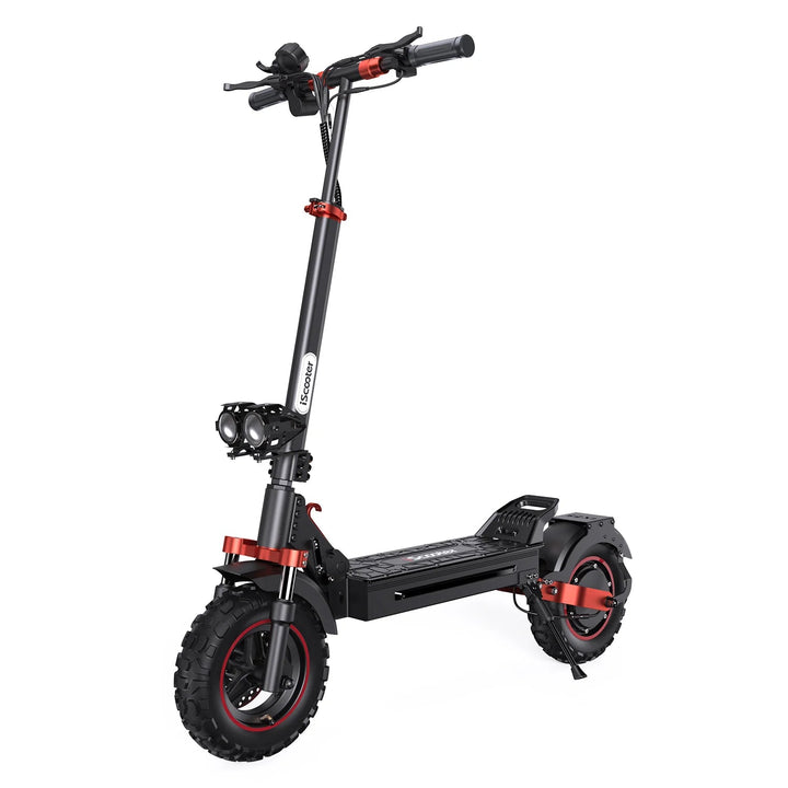 Patinete eléctrico iScooter iX5S en vista frontal en ángulo