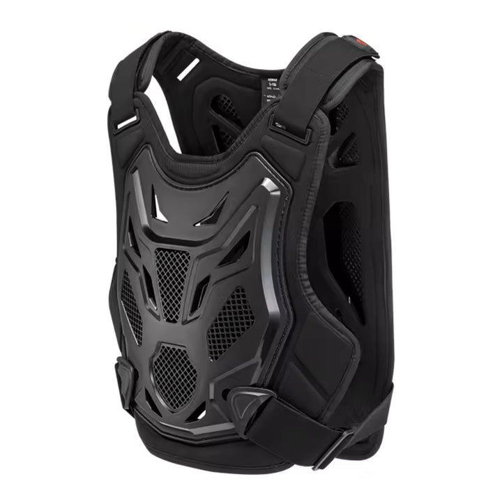 Chaleco protector con protección de pecho y espalda, vista en ángulo