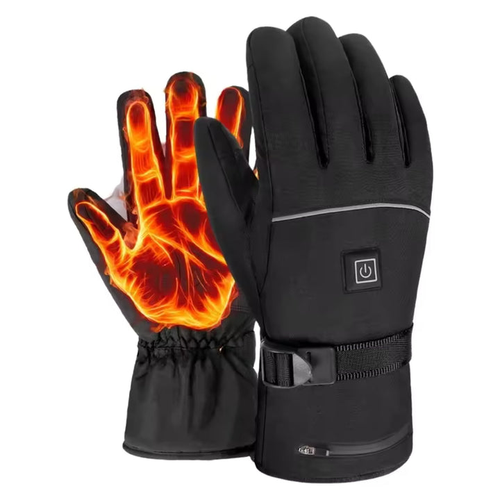 Guantes eléctricos inteligentes con calefacción con los elementos calefactores visibles