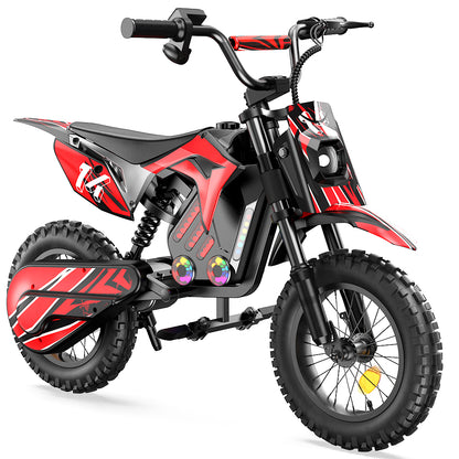 Wheely A14 E-cross for children in the color red with white background - Wheelyshop.se