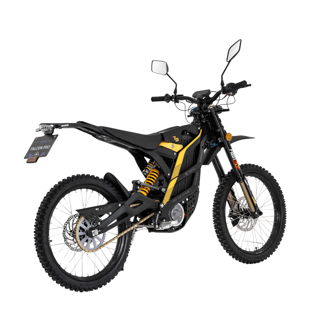 Moto cross eléctrica 79BIKE Falcon Pro RL vista de lado en color negro