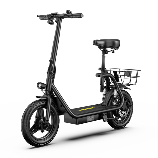 Patinete eléctrico APEFOX C14 con sillín y motor 500W para viajes diarios cómodos – Wheelyshop