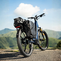 Bicicleta eléctrica fat bike ENGWE E26 3.0 PRO en vista frontal en ángulo sobre el césped