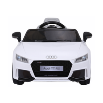 Coche eléctrico para niños Audi TT RS visto de frente en color blanco