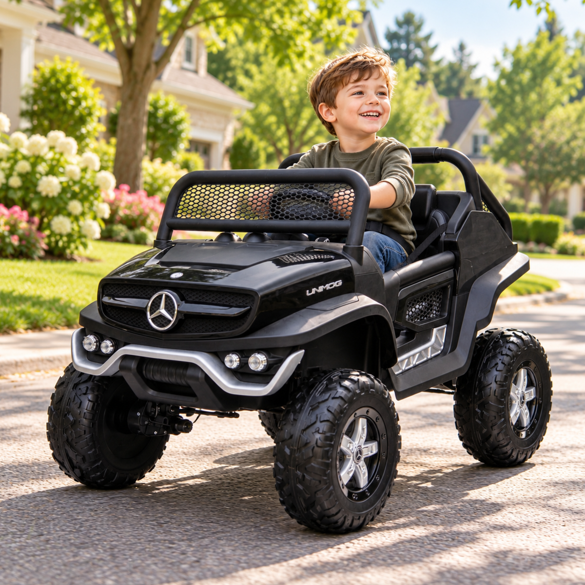 Coche eléctrico para niños Mercedes Benz Unimog Truck - Wheelyshop