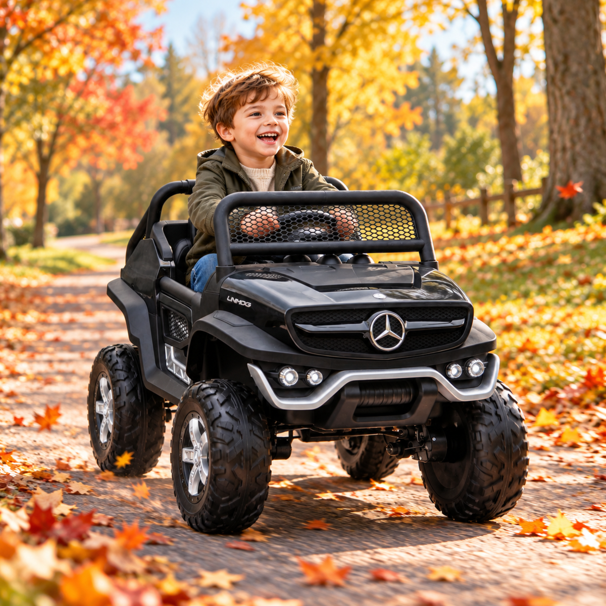 Coche eléctrico para niños Mercedes Benz Unimog Truck - Wheelyshop