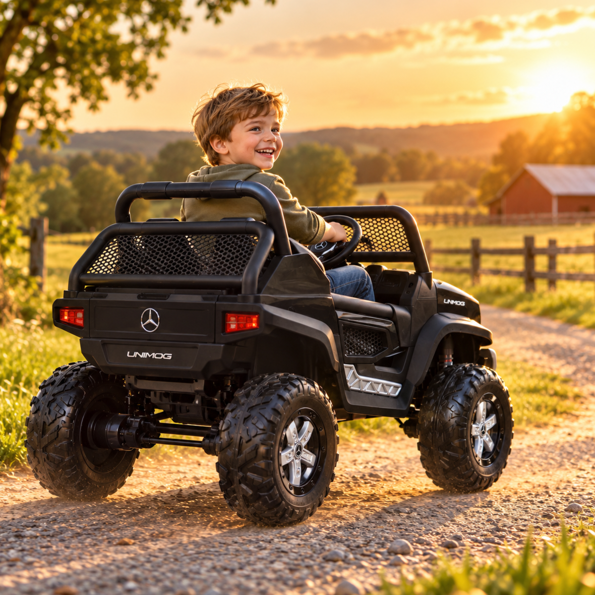 Coche eléctrico para niños Mercedes Benz Unimog Truck - Wheelyshop
