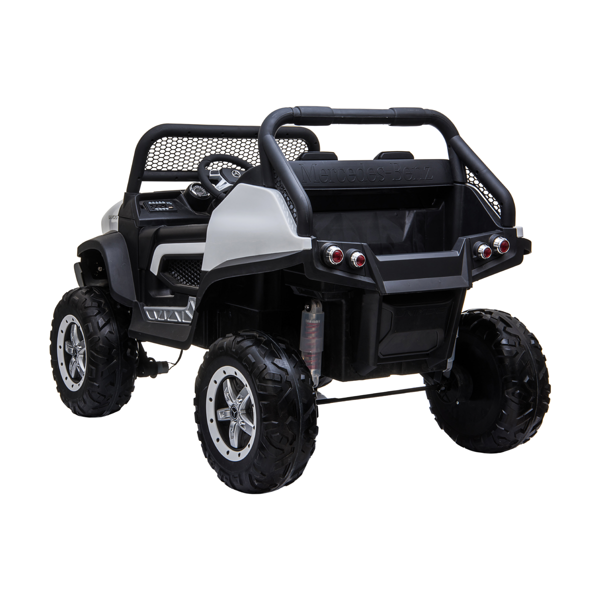 Coche eléctrico para niños Mercedes Benz Unimog Truck con neumáticos macizos – Wheelyshop