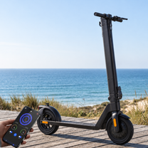 App móvil para el patinete eléctrico HX D01 junto al mar