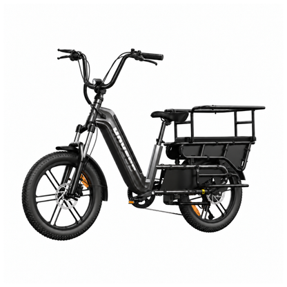 Bicicleta eléctrica HOVSCO HovCart en vista frontal en ángulo en color negro