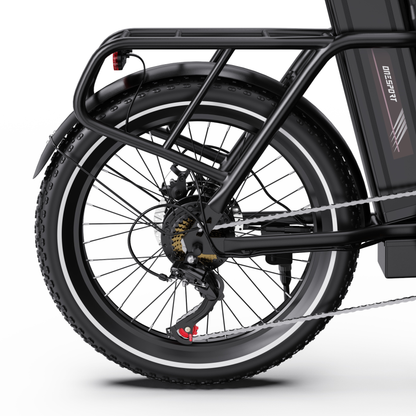 OneSport OT16 Pro, rueda trasera con portaequipajes, guardabarros, freno de disco y cambio trasero