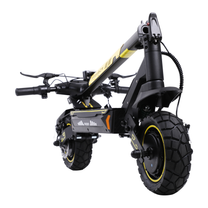 Wheely - H7 patinete eléctrico en negro y amarillo con columna de dirección plegada y neumáticos de dibujo grueso
