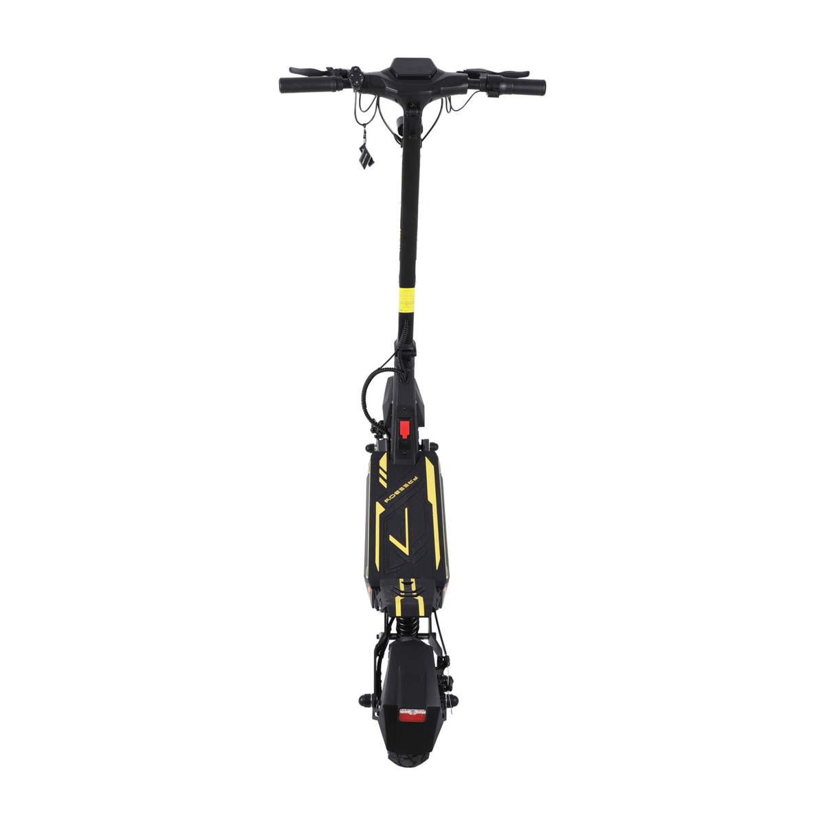 Wheely - H7 patinete eléctrico visto directamente desde atrás con manillar y guardabarros trasero
