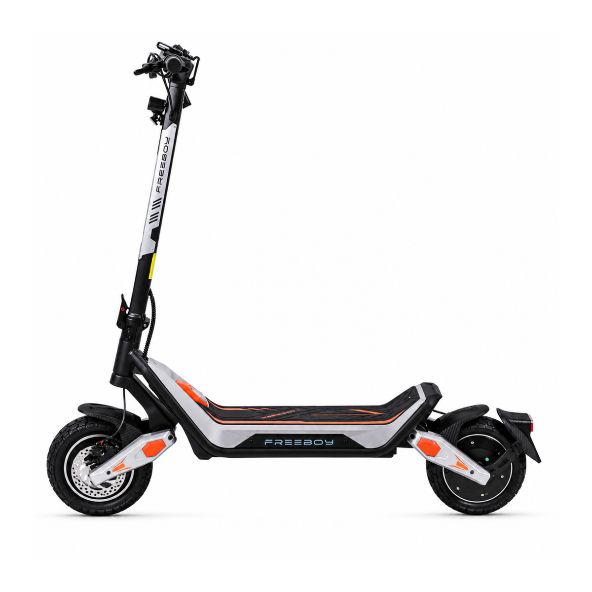 Wheely - J18 patinete eléctrico de perfil con barra, plataforma, rueda delantera y rueda trasera