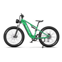 Bicicleta eléctrica fat bike Duotts E26 vista de lado en color verde