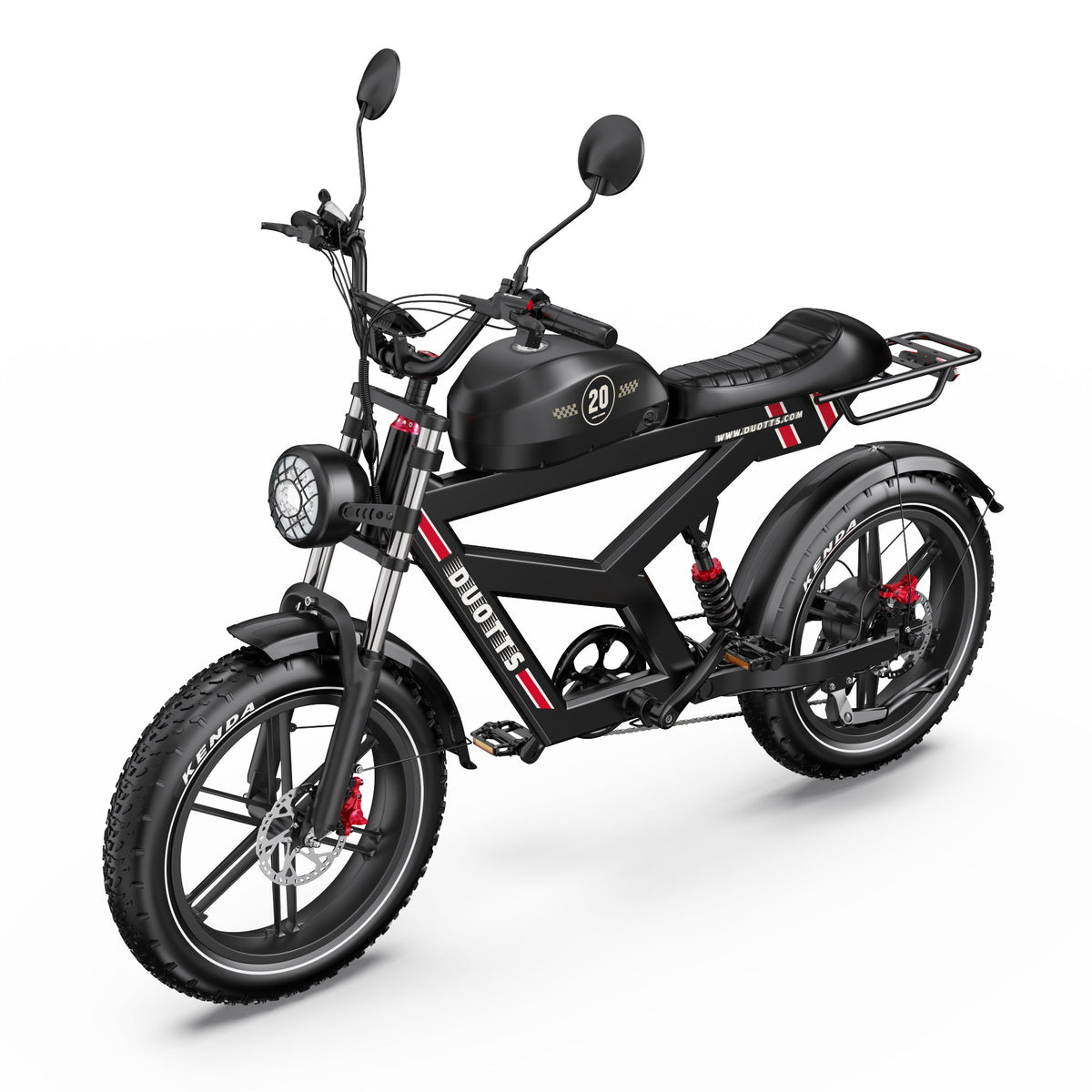 Bicicleta eléctrica fat bike Duotts F20 en vista frontal en ángulo