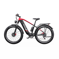 Bicicleta eléctrica fat bike Duotts F26 vista de lado en color rojo