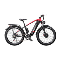 Bicicleta eléctrica fat bike Duotts F26 vista de lado en color rojo