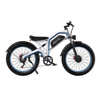 Bicicleta eléctrica fat bike Duotts N26 vista desde el lado opuesto en color gris