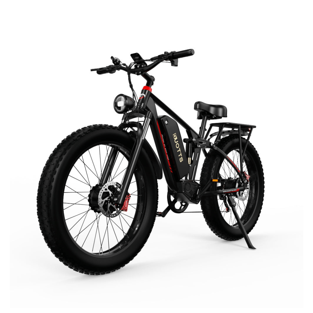 Bicicleta eléctrica fat bike Duotts S26 en vista frontal en ángulo