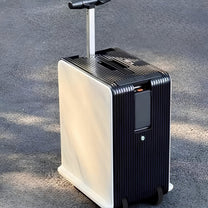 Maleta eléctrica montable Air Pro Edition en blanco vista en ángulo desde delante