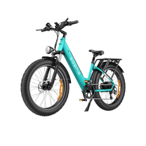 Bicicleta eléctrica fat bike ENGWE E26 en vista frontal en ángulo en color verde
