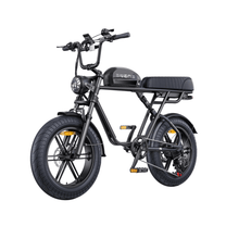 Bicicleta eléctrica fat bike ENGWE M1 en vista frontal en ángulo en color negro