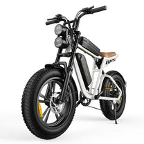 Bicicleta eléctrica fat bike ENGWE M20 en vista frontal en ángulo en color blanco