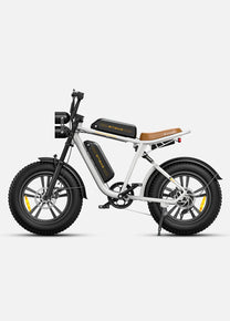 Bicicleta eléctrica fat bike ENGWE M20 vista de lado en color blanco