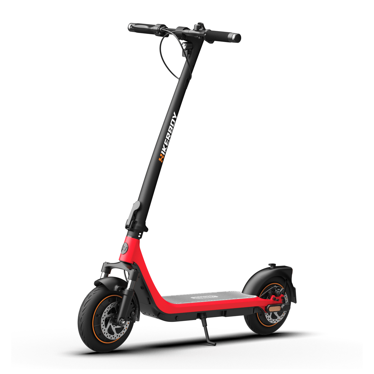 Patinete eléctrico HIKERBOY CURTIS DUAL PRO en vista frontal en ángulo en color rojo