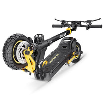 Patinete eléctrico iENYRID ES1 plegado, en vista frontal en ángulo