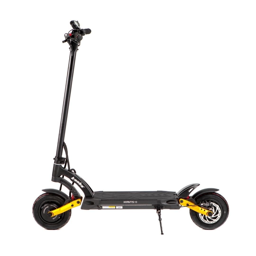 Patinete eléctrico KAABO MANTIS 10 Plus visto de lado en color amarillo