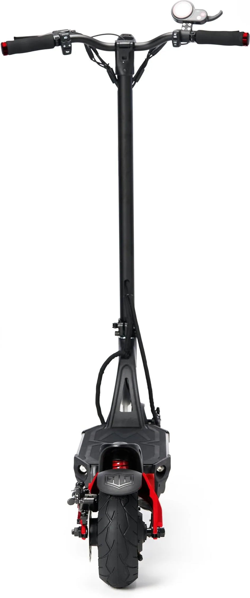 Patinete eléctrico KAABO MANTIS 8 PLUS visto desde atrás en color rojo
