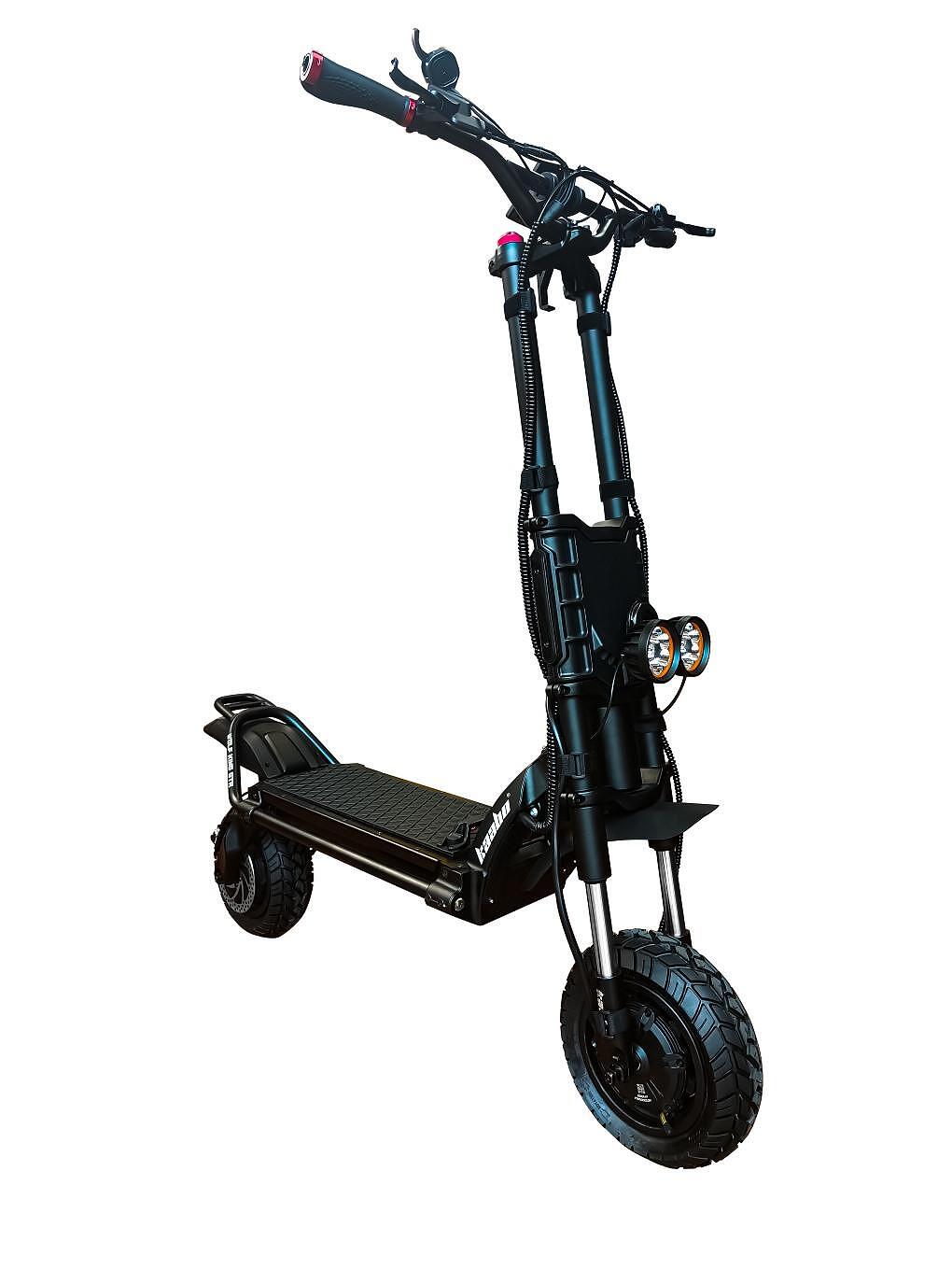 Patinete eléctrico KAABO WOLF WARRIOR KING GTR en vista frontal en ángulo