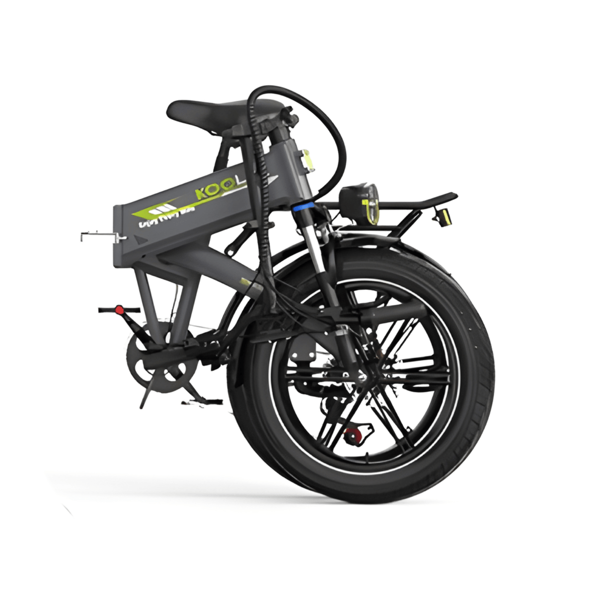 Bicicleta eléctrica plegable fat bike KOOLUX RK10 vista en ángulo desde atrás