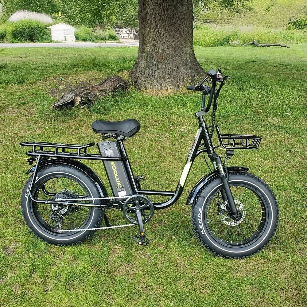 Bicicleta eléctrica fat bike KOOLUX X7 vista de lado en un parque