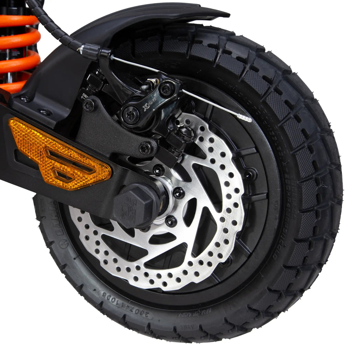 Rueda trasera del KuKirin G2 Master en primer plano