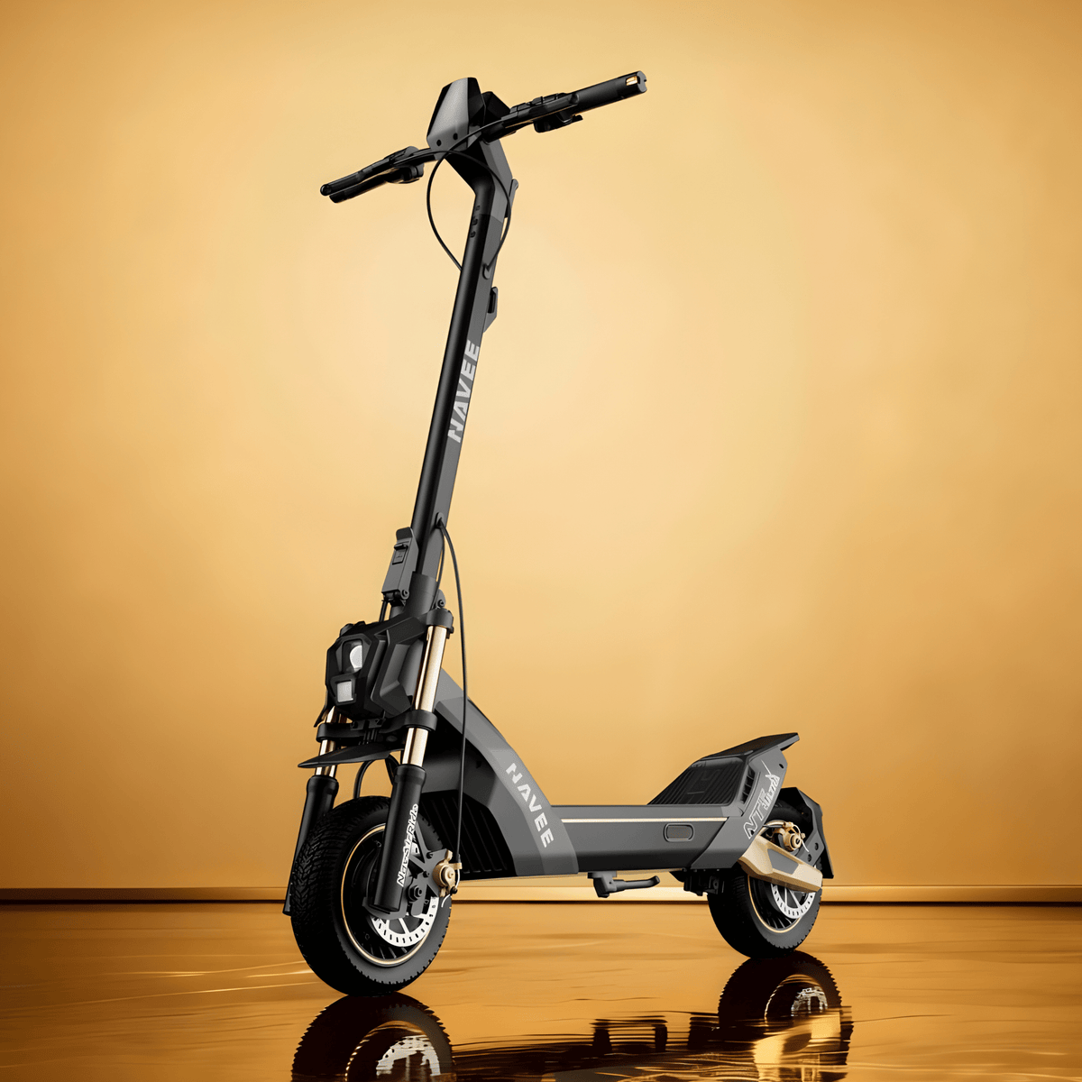 NAVEE NT5 Ultra X patinete eléctrico en vista frontal en ángulo