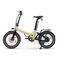 Bicicleta eléctrica plegable Onemile E2 vista de lado en color beige