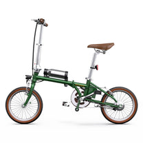Bicicleta eléctrica plegable OneSport OT02 vista de lado en color verde