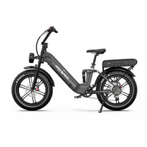 Bicicleta eléctrica fat bike OneSport OT08 Pro vista de lado en color gris