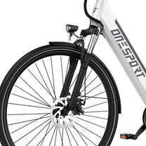 Rueda delantera y horquilla de la OneSport OT12 en color blanco