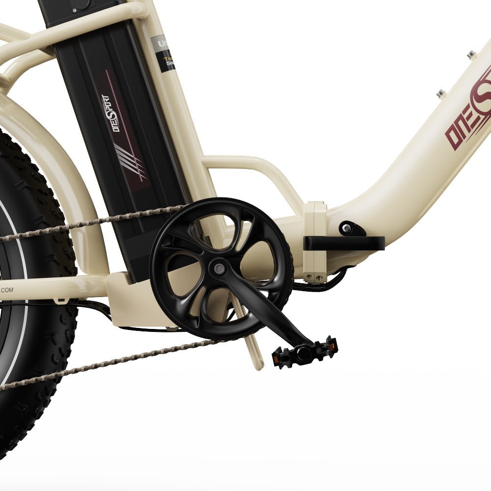 Bielas y pedales de la OneSport OT16 Max en color beige