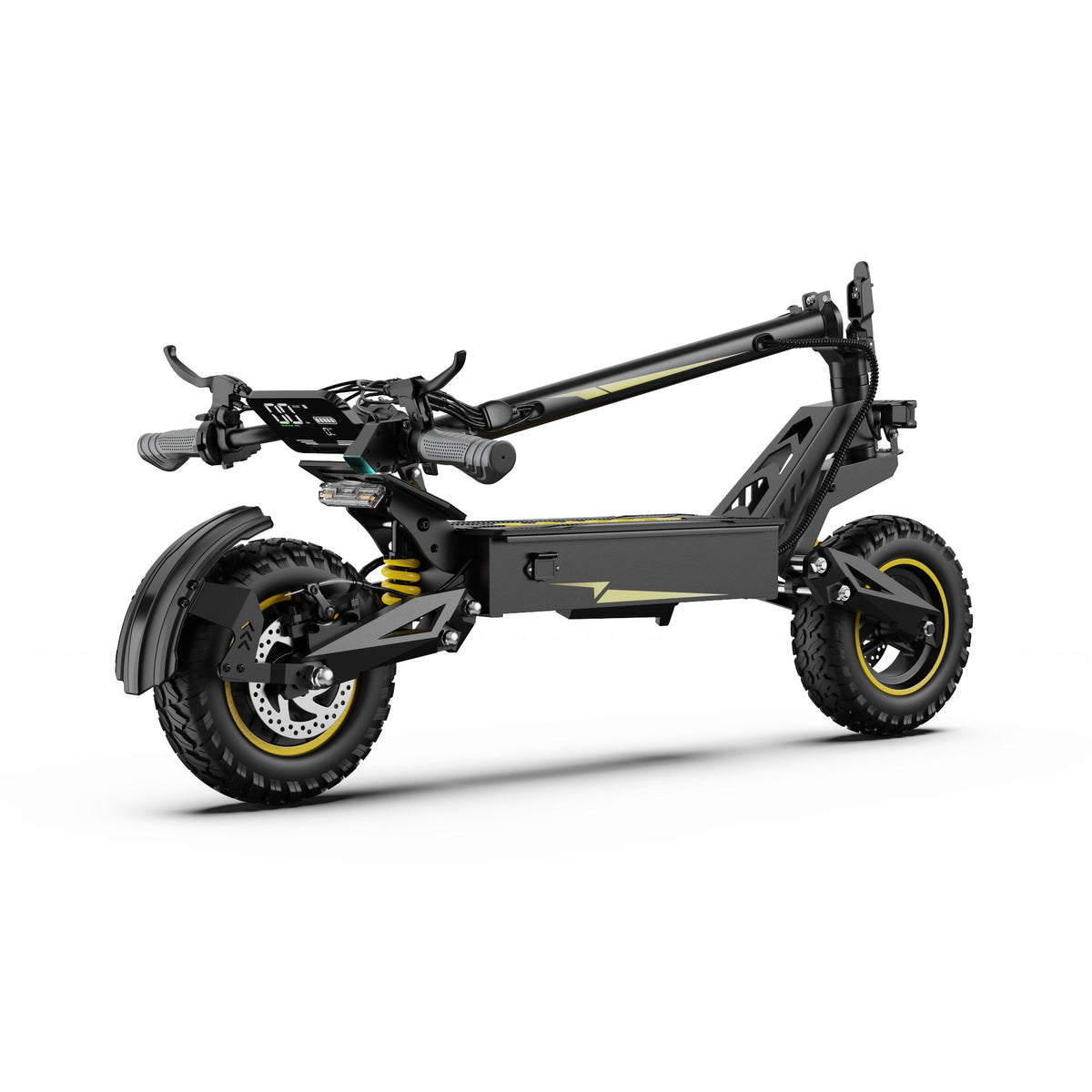 Patinete eléctrico OOTD T10 plegado en color amarillo