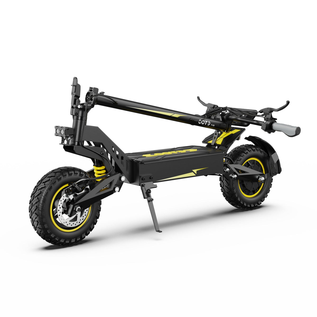 Patinete eléctrico OOTD T10 plegado en color amarillo