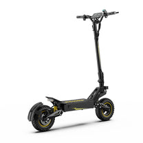 Patinete eléctrico OOTD T10 visto en ángulo desde atrás en color amarillo