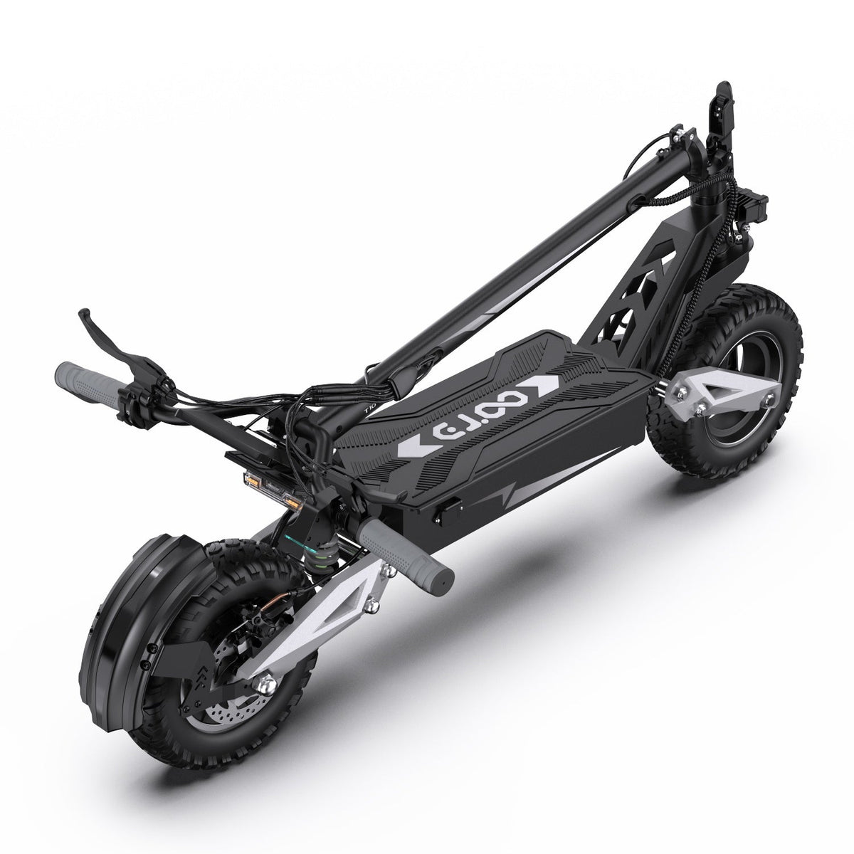 Patinete eléctrico OOTD T10 plegado en color plateado