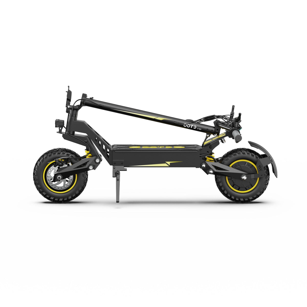 Patinete eléctrico OOTD T10 plegado en color amarillo